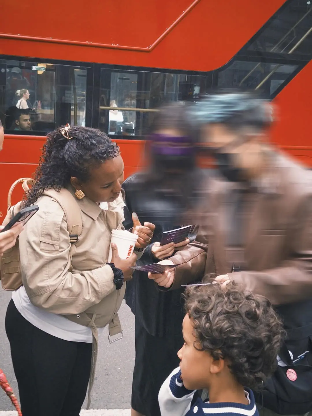Participants gathering, Tottenham Court Road